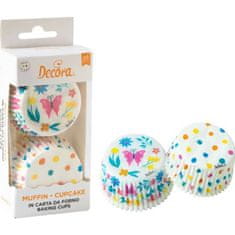 Decora Košíčky na muffiny 36ks 50x32mm s bodkami a motýľom -