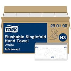 Tork Uteráky, papierové, skladané, H3 systém, TORK "Singlefold", biele