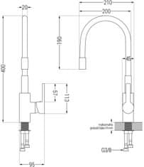 Mexen Mexen Flex Drezová batéria, chróm-biela 670900-02 - MEXEN