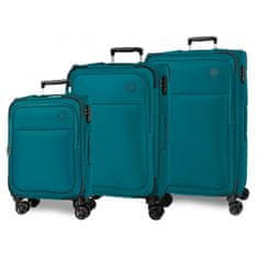 Jada Toys MOVOM Atlanta Verde, Sada luxusných textilných cestovných kufrov, 77cm/66cm/55cm, 5318425