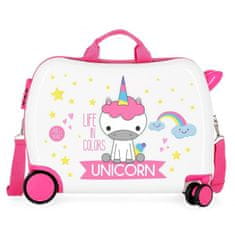 Jada Toys Detský cestovný kufor na kolieskach / odrážadlo UNICORN White, 34L, 4749864