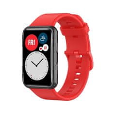 BStrap Silicone remienok na Huawei Watch Fit, red/silver