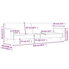 Vidaxl 2-miestna rozkladacia pohovka, tmavosivá, látka