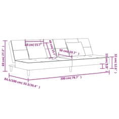 Petromila vidaXL 2-miestna rozkladacia pohovka s 2 vankúšmi, sivohnedá, látka