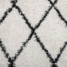 Petromila vidaXL Shaggy koberec PAMPLONA, vysoký vlas, krémovo čierny Ø 280 cm