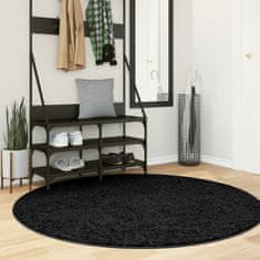 Petromila vidaXL Shaggy koberec PAMPLONA, vysoký vlas, moderný, čierny Ø 160 cm