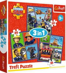 Trefl Puzzle Požiarnik Sam: Samov deň 3v1 (20,36,50 dielikov)