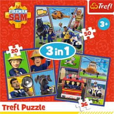 Trefl Puzzle Požiarnik Sam: Samov deň 3v1 (20,36,50 dielikov)