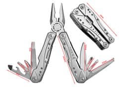 GFT 14385 Viacúčelový vreckový nôž MULTITOOL 23v1 strieborný