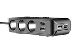 Verk 10050 Rozbočovač pre autozapaľovač 3 x 12V + USB