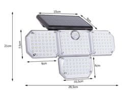 Verk 12322 Solárne 181 LED osvetlenie s PIR čidlo pohybu / súmraku, IP65, 2400mAh 3.7V