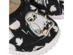 Zetpol Čierne detské tenisky/papuče pre dievčatá s motívom Hedwigy, detské papuče so sovou Julia na suchý zips ZETPOL. 29 EU