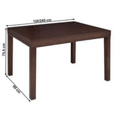 KONDELA Jedálenský stôl, rozkladací, wenge FARO 90 x 120 x 75.5 cm