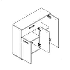KONDELA Komoda biela NOKO-SINGA 34