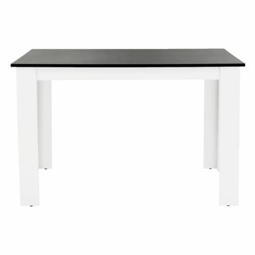 KONDELA Jedálenský stôl biela, čierna 120x80 cm KRAZ
