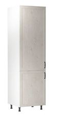 KONDELA Vysoká skrinka, biela, ľavá, ROYAL D60R hnedá drevotrieska 58 x 6 x 212 cm