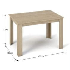 KONDELA Jedálenský stôl dub sonoma 120x80 cm KRAZ