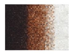 KONDELA Luxusný kožený koberec, biela, hnedá, čierna, patchwork, 140x200, TYP 7 58 x 140 x 83 cm