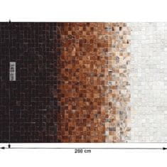 KONDELA Luxusný kožený koberec, biela, hnedá, čierna, patchwork, 140x200, TYP 7 58 x 140 x 83 cm