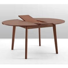 KONDELA Jedálenský stôl, rozkladací, ALTON hnedá masív 120 x 120 x 75 cm