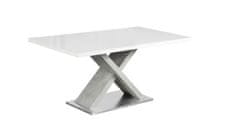 KONDELA Jedálenský stôl, biela s vysokým leskom 160x90 cm, Farnel 90 x 160 x 76 cm