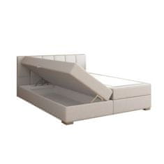 KONDELA Boxspringová posteľ 160x200, svetlo šedá, RIANA KOMFORT látka 215 x 160 x 90 cm