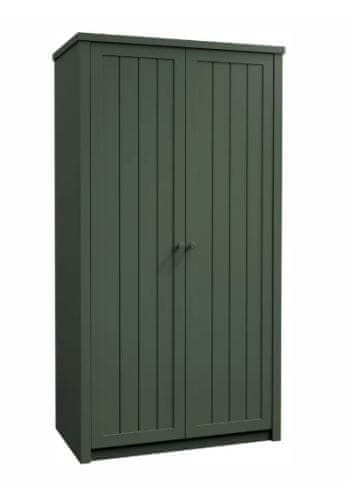KONDELA Skriňa S2D, zelená, PROVANCE drevotrieska 53 x 90 x 198 cm