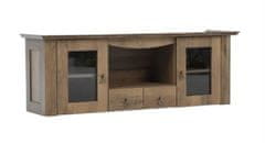 KONDELA Závesná skrinka DA16, dub lefkas, VILAR hnedá drevotrieska 145x37x50 cm