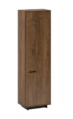 KONDELA Skriňa hnedá, čierna, pravá, DELIS V2 drevotrieska 38 x 58.9 x 201.2 cm