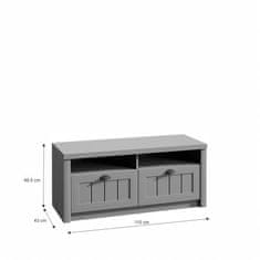 KONDELA Komoda šedá PROVANCE LWK drevotrieska 43 x 110 x 48.5 cm