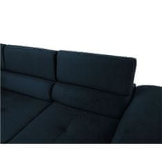 KONDELA Rohová sedacia súprava, modrá, pravá, AMARETA Látka 205 x 280 x 70 cm