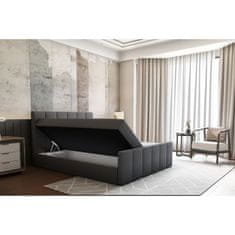 KONDELA Boxspringová posteľ, 140x200, šedá, STAR 214 x 147 x 104 cm