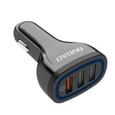 DUDAO Rýchle nabíjanie 3.0 QC3.0 2,4A 18W 3x USB nabíjačka do auta čierna R7S Dudao