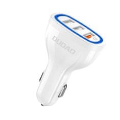 DUDAO Rýchle nabíjanie 3.0 QC3.0 2,4A 18W 3x USB nabíjačka do auta biela R7S Dudao