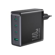 Joyroom GaN 140W 3 x rýchla nabíjačka USB-C/USB-A + USB-C - USB-C 240W 1,2 m kábel Joyroom