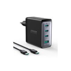 Joyroom GaN JR-TCG04EU 100W 3x USB-C USB-A nabíjačka + USB-C/USB-C 100W kábel - čierna Joyroom