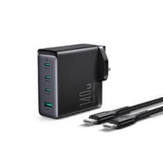 Joyroom GaN UK JR-TCG05UK 140W 3x USB-C USB-A nabíjačka + USB-C/USB-C 240W 1,2m Joyroom kábel