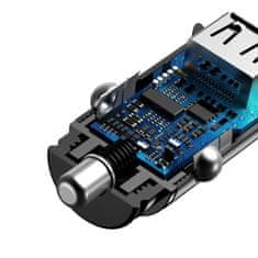 BASEUS Inteligentná nabíjačka do auta 2x USB QC3.0 3.0 SCP AFC 30W čierna Baseus