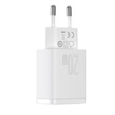 BASEUS USB-A/USB-C Kompaktná rýchlonabíjačka CCXJ-B02 20W 3A PD QC 3.0 - biela Baseus