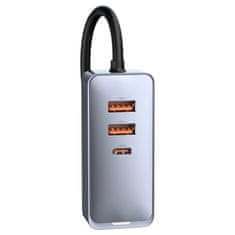 BASEUS Nabíjačka do auta 3x USB/USB-C 120W PPS Quick ChargePD sivá CCBT-B0G Baseus