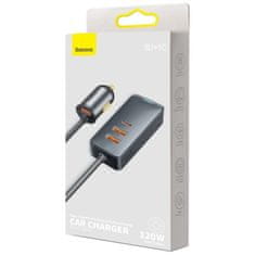 BASEUS Nabíjačka do auta 3x USB/USB-C 120W PPS Quick ChargePD sivá CCBT-B0G Baseus