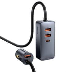 BASEUS Nabíjačka do auta 3x USB/USB-C 120W PPS Quick ChargePD sivá CCBT-B0G Baseus