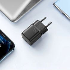 Joyroom Sieťová nabíjačka USB-C 20WPD Quick Charge 3.0 AFC čierna L-P202 Joyroom