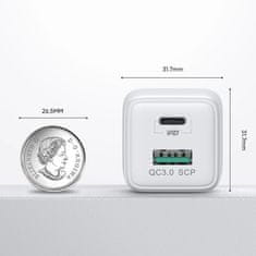 Joyroom Zásuvná nabíjačka EÚ USB/USB-C 30WPD QuickCharge 3.0 AFC FCP biela L-QP303 Joyroom