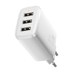 BASEUS Kompaktná sieťová nabíjačka 3x USB 17W biela CCXJ020102 Baseus