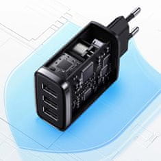 BASEUS Kompaktná sieťová nabíjačka 3x USB 17W čierna CCXJ020101 Baseus