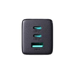 Joyroom GaN 65W USB-A 2x USB-C nabíjačka čierna + USB-C - USB-C 100W kábel 1,2 m TCG01 Joyroom