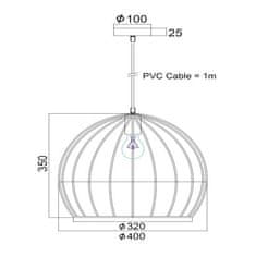 ACA ACA Lighting Vintage závesné svietidlo KS202940BK