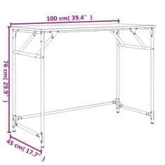 Vidaxl Stôl čierny 100x45x76 cm kompozitné drevo a práškovaná oceľ