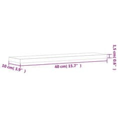 Vidaxl Nástenné police 4 ks sivé sonoma 40x10x1,5 cm kompozitné drevo